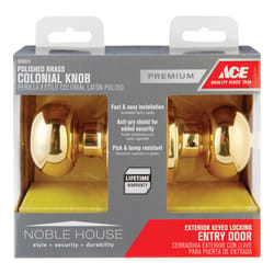 Ace Colonial Polished Brass Entry Door Knob 1-3/4 in.