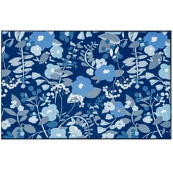 Olivia's Home 22 in. W X 32 in. L Multi-Color Blue Wildflowers Polyester Accent Rug