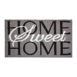 J & M Home Fashions 24 in. W X 36 in. L Gray Home Sweet Home Coir Door Mat