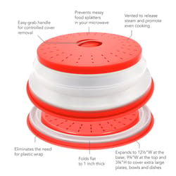 Tovolo 3.5 in. L 12.5 in. Microwave Plate Cover Red/White 1 pc