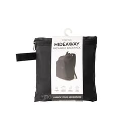 Fitkicks Hideaway Black Packable Backpack 20 in. H X 13 in. W
