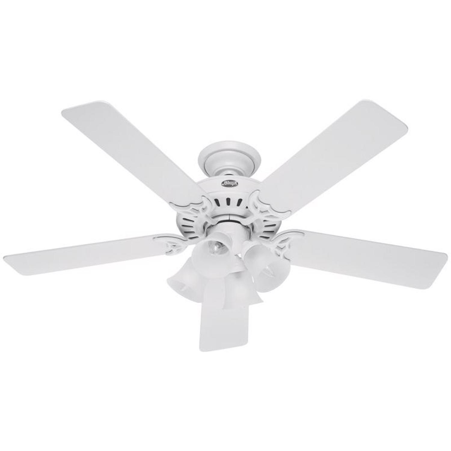 Photos - Fan Hunter Studio 52 in. White LED Indoor Ceiling  53062 