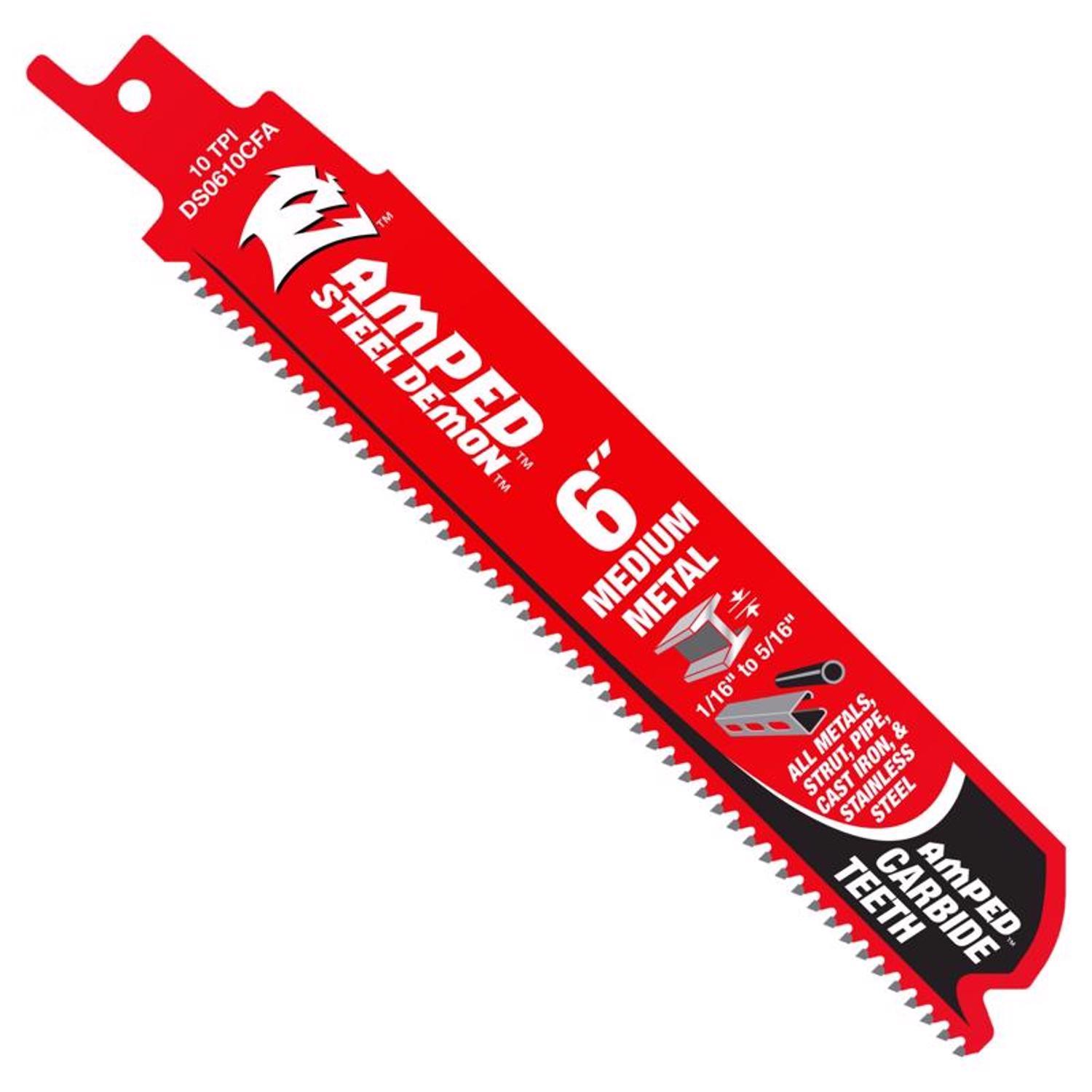 Diablo Demo Demon Amped 6 in. Carbide Tipped Medium Metal Reciprocating Saw Blade Set 10 TPI 3 pk Sansujyuku sansujyuku.com