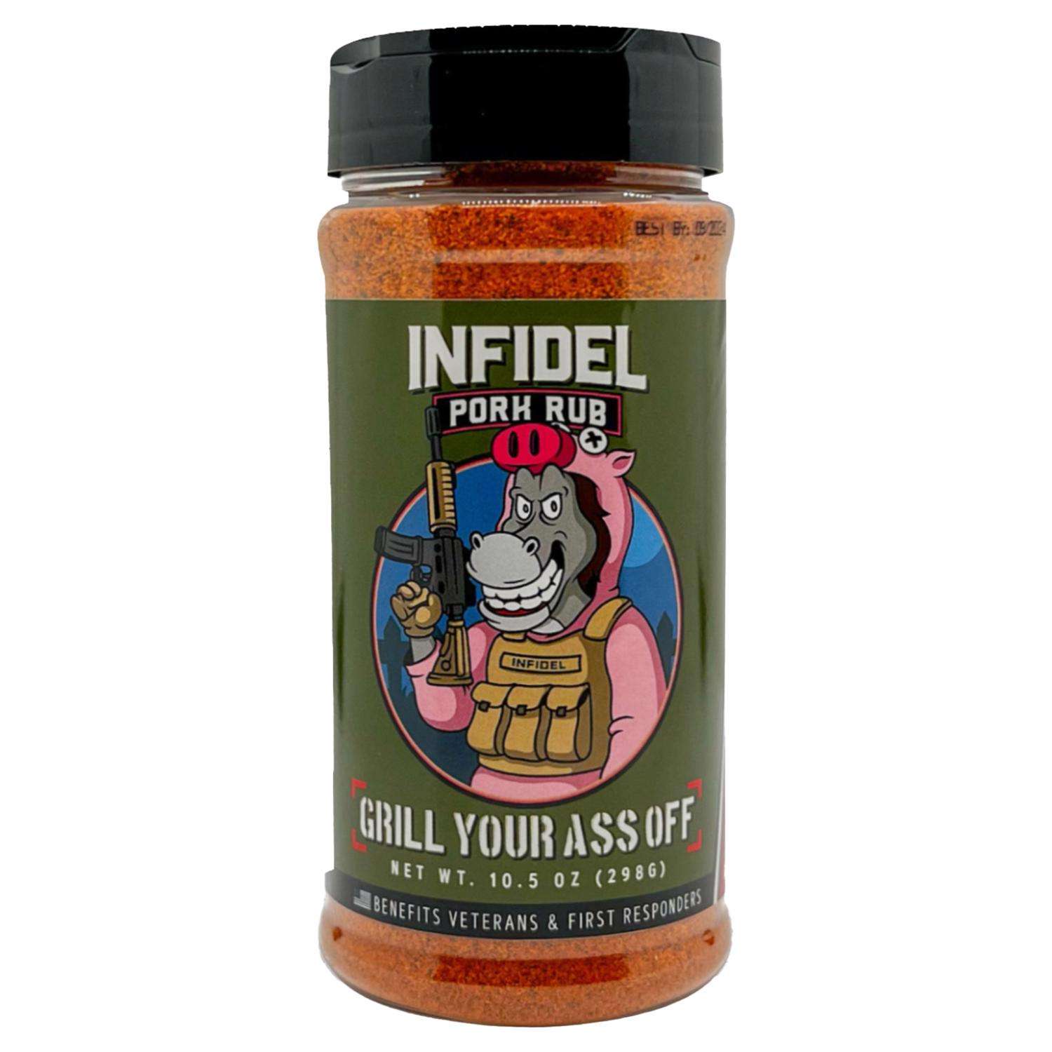 Grill Your Ass Off Infidel Pork Bar B Q Rub Seasoning 10 5 Oz Ace