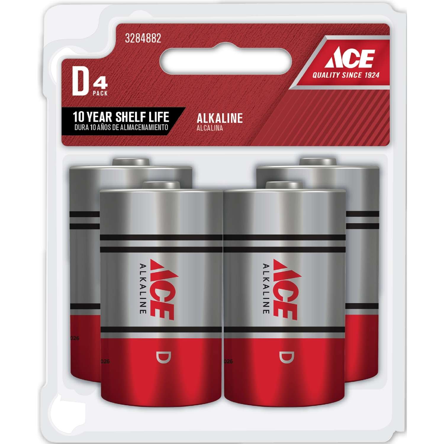 Ace D Alkaline Batteries 4 pk Carded Ace Hardware
