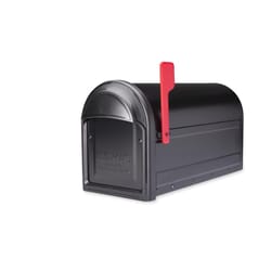 Architectural Mailboxes Barrington Classic Galvanized Steel Post Mount Black Mailbox