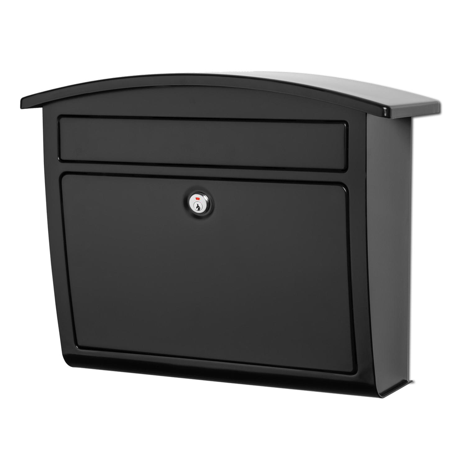 Architectural Mailboxes 16-3/8-in x 13-in Metal Black Lockable Wall Mount Mailbox