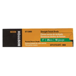 Bostitch 1 in. L X 18 Ga. Straight Strip Coated Brad Nails 3000 pk