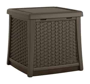 Suncast  Elements  Resin Wicker  19.438 in. H x 10.563 in. W x 18.75 in. D Brown  Deck Box 