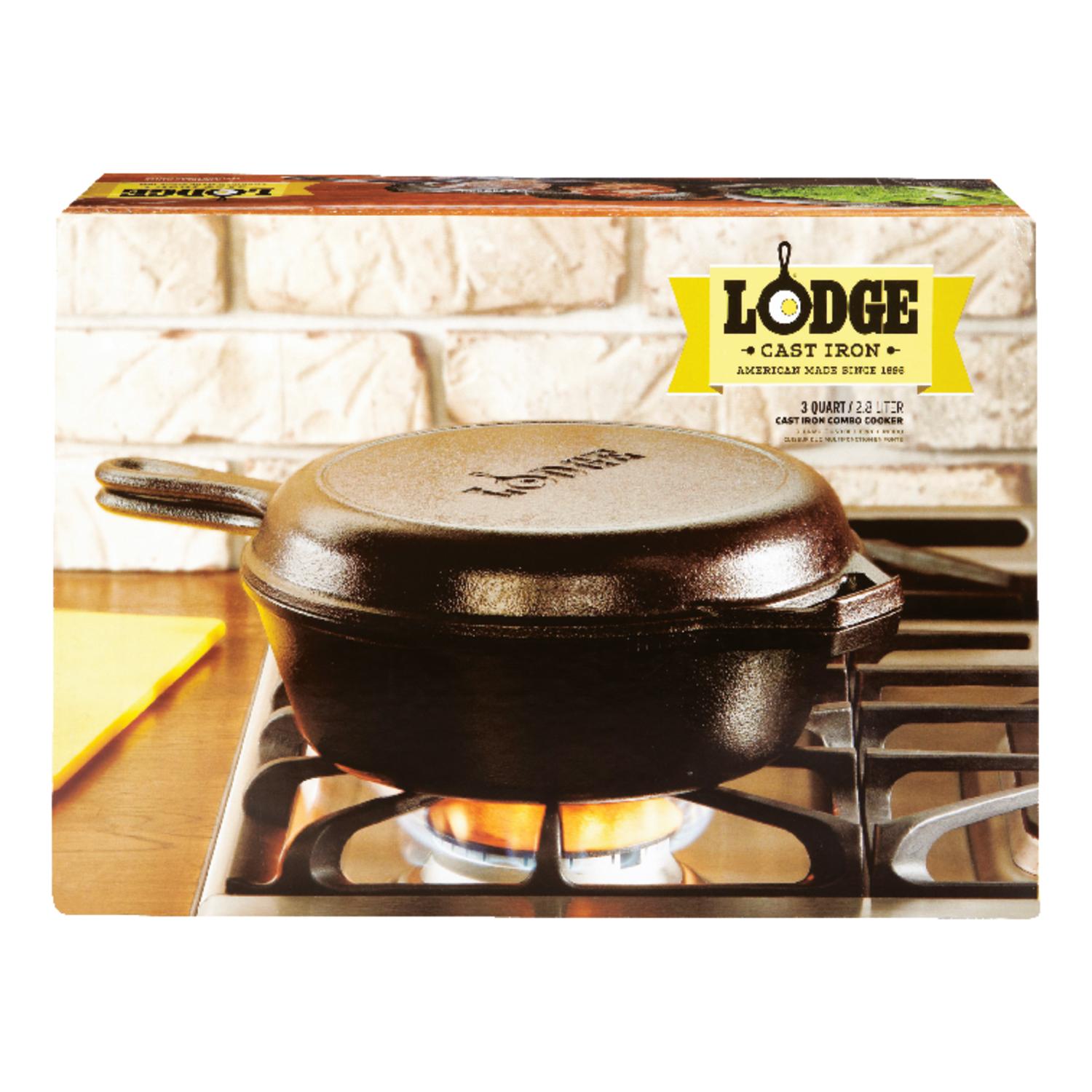 Amazon.com: Lodge Pre-Seasoned 2-in-1 Cast Iron Combo Cooker