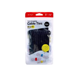 Wrap-It Storage Self Gripping 5 in. L Black Cable Tie 20 pk
