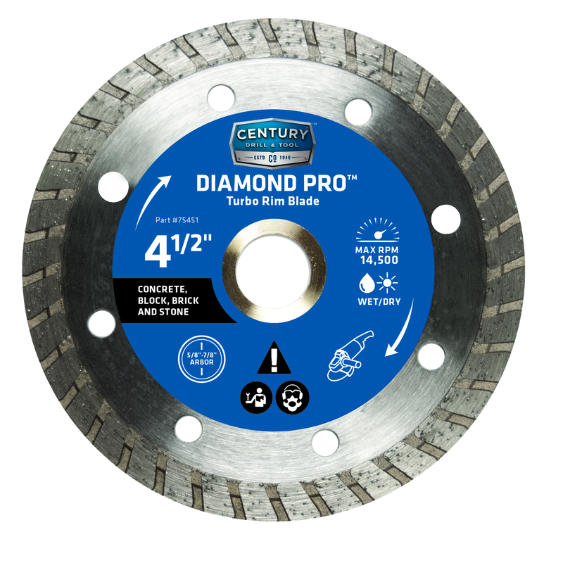 Century Drill & Tool 4-1/2 in. D Diamond Turbo Diamond Saw Blade - Ace ...