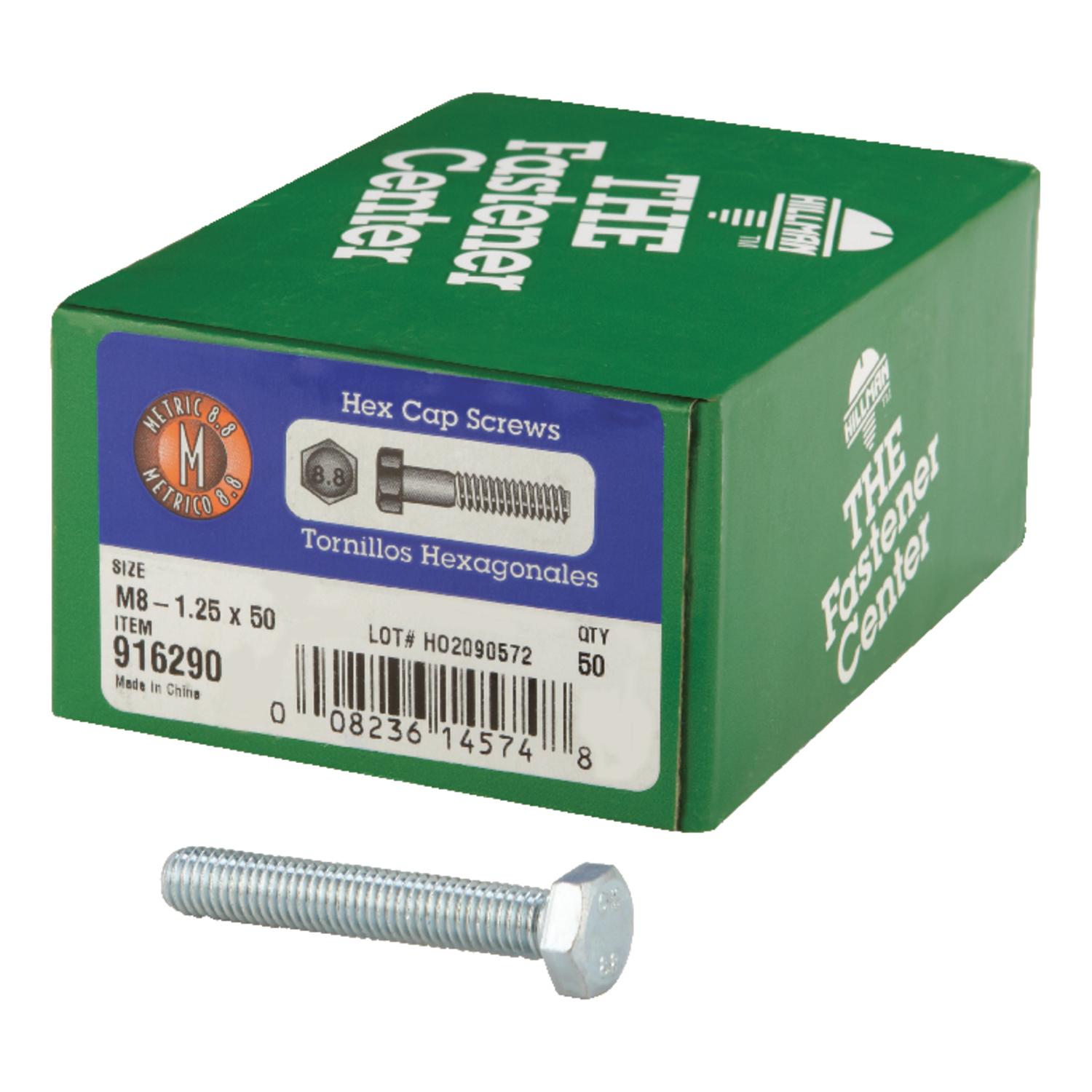 Hillman M8-1.25 mm D X 70 mm L Heat Treated Steel Hex Head Cap Screw 40 pk