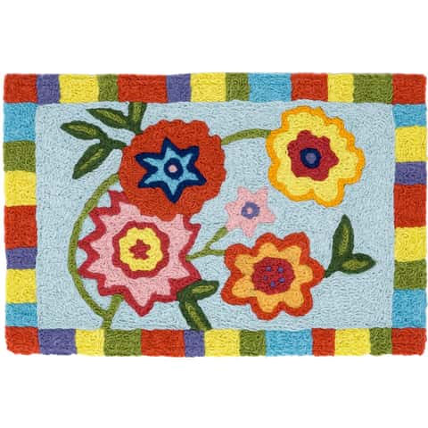 Jellybean 20 in. W x 30 in. L Multicolored What's That Polyester Rug