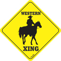 Signs Up English Yellow Crossing Sign 11 in. H X 11 in. W