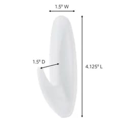 3M Command Large Plastic Designer Hooks 4.125 in. L 4 pk