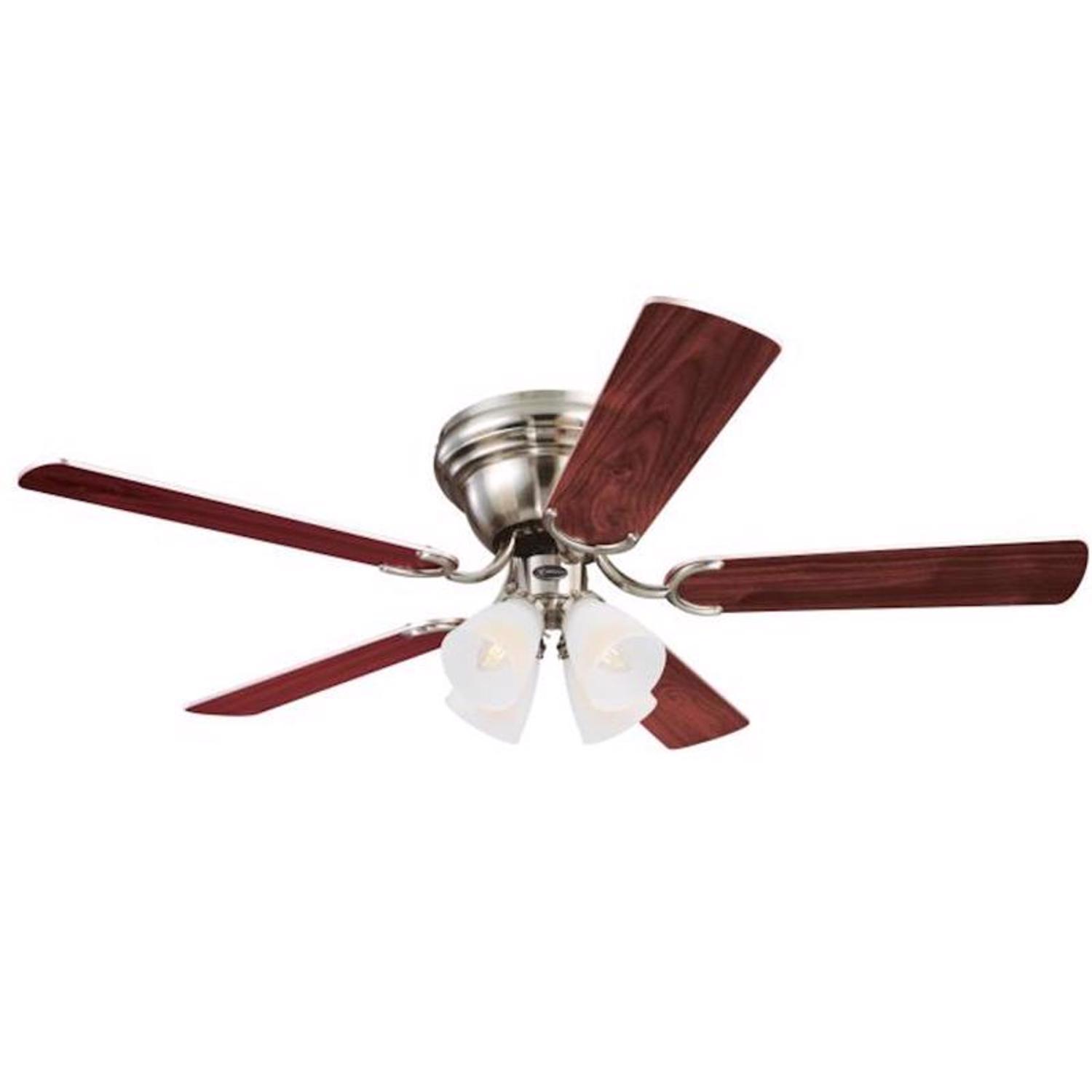 Westinghouse Contempra IV 52 in. Brushed Nickel Brown LED Indoor Ceiling Fan Uae Electronic uaeelectronic.com