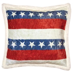 Carstens Inc 18 in. H X 18 in. L Blue/Red/White Polyester Pillow
