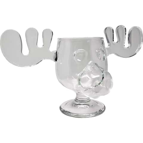 Christmas Eggnog Moose Mugs - Gift Boxed Set of 2 - Acrylic Safer