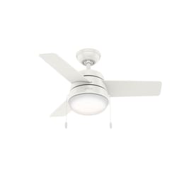 Hunter Aker 36 in. White LED Indoor Ceiling Fan