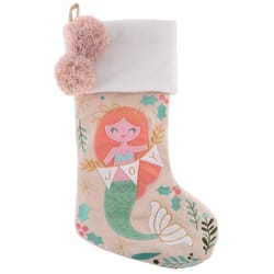 Stephen Joseph Mermaid Embroidered Christmas Stocking Polyester 1 pk