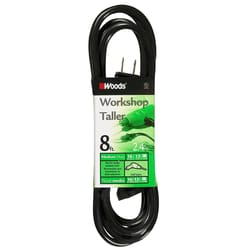 Southwire Woods Indoor or Outdoor 8 ft. L Black Extension Cord 16/2 SJTW