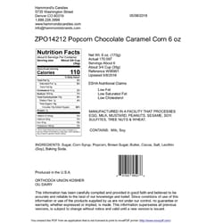 Hammond's Candies Natural Chocolatey Caramel Popcorn 6 oz Bagged