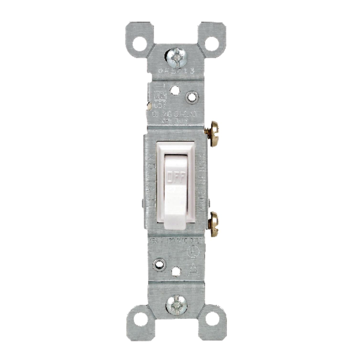 UPC 078477151433 product image for Leviton White Single Pole AC Quiet Toggle Switch (01451-WCP) | upcitemdb.com