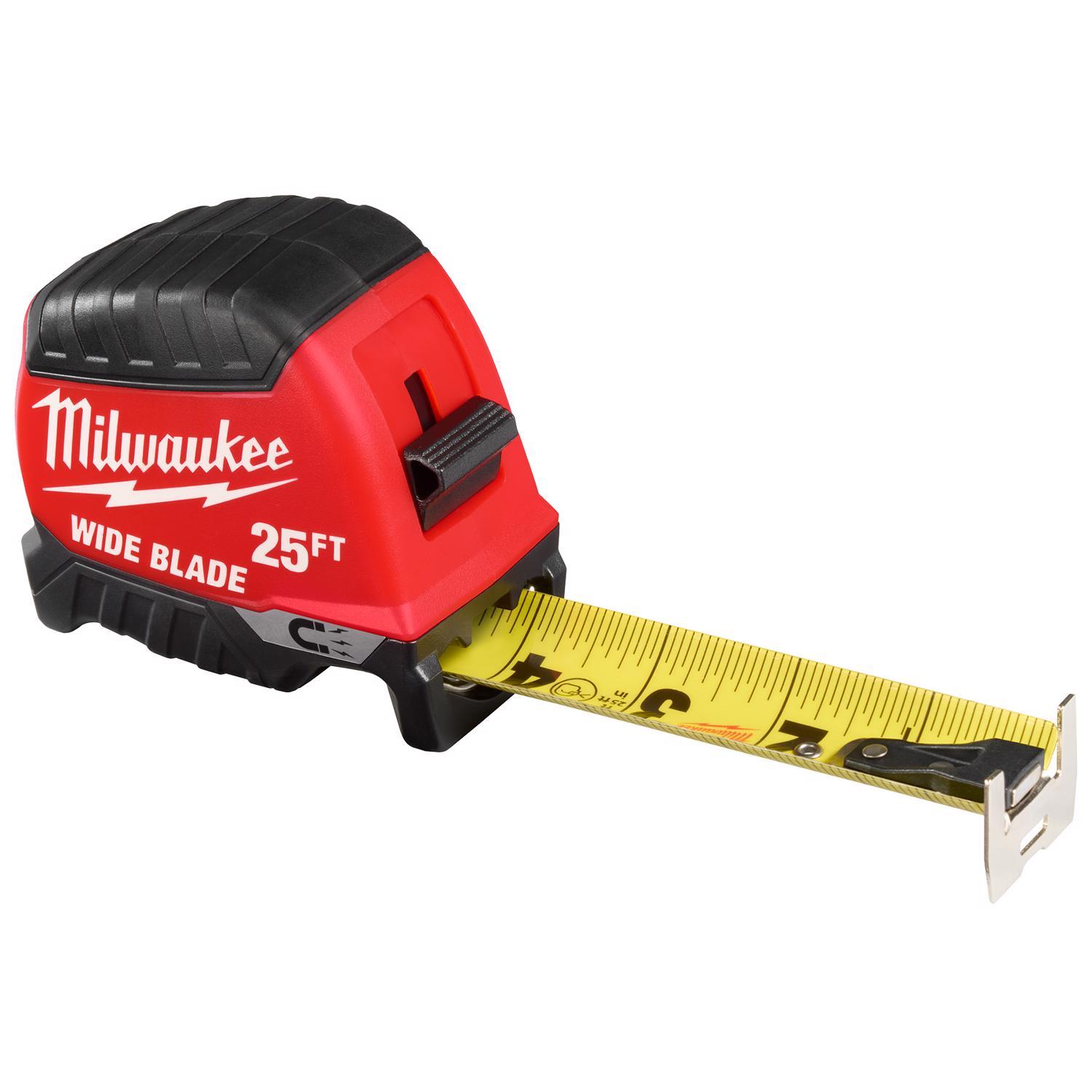 Photos - Tape Measure and Surveyor Tape Milwaukee 25 ft. L X 1-5/16 in. W Wide Blade Magnetic Tape Measure 1 pk 48-22-1225M 