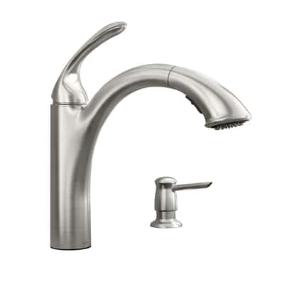 Moen Renzo One Handle Stainless Steel Pulldown Kitchen Faucet