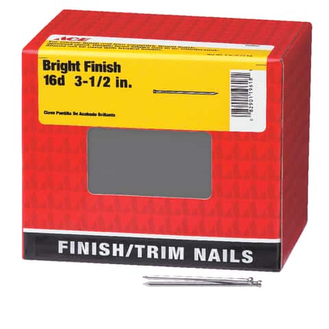Ace 16D 3-1/2 in. Finishing Bright Steel Nail Countersunk Head 1 lb Ace 16D 3-1/2 in. Finishing Bright Steel Nail Countersunk Head 1 lb