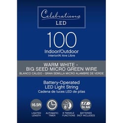 Celebrations LED Micro Dot/Fairy Clear/Warm White 100 ct String Christmas Lights 16.5 ft.