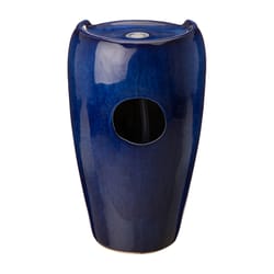 Glitzhome Ceramic Blue 20.5 in. H Fountain