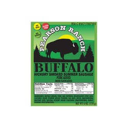 Pearson Ranch Jerky Buffalo Hickory Smoked Summer Sausage 6 oz Packet