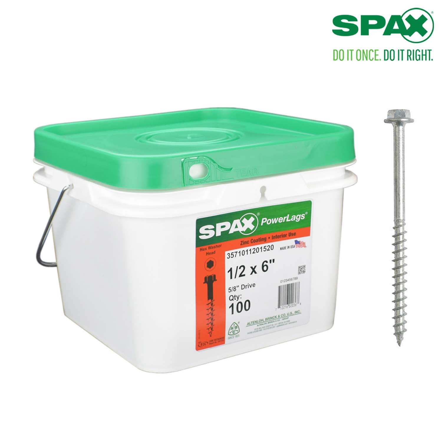 SPAX PowerLags 1/2 in. in. X 6 in. L Hex Drive Hex Washer Head