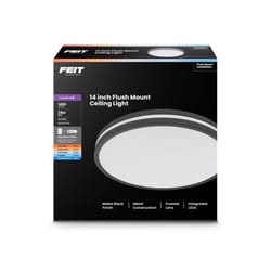 Feit 2.6 in. H X 14 in. W X 14 in. L Matte Black Black Ceiling Fixture