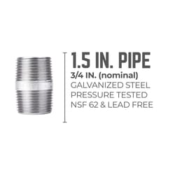 STZ Industries 3/4 in. MIP each X 3/4 in. D MIP Galvanized Steel 1-1/2 in. L Nipple