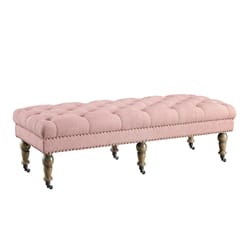 Linon Home Decor Pink Fabric Maris Bench