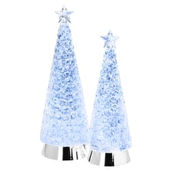 Roman Holiday LED Clear Confetti Tree Table Decor 14.5 in.