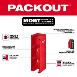 Milwaukee PACKOUT SHOP STORAGE M18 Garage Organizer Battery Rack Black/Red