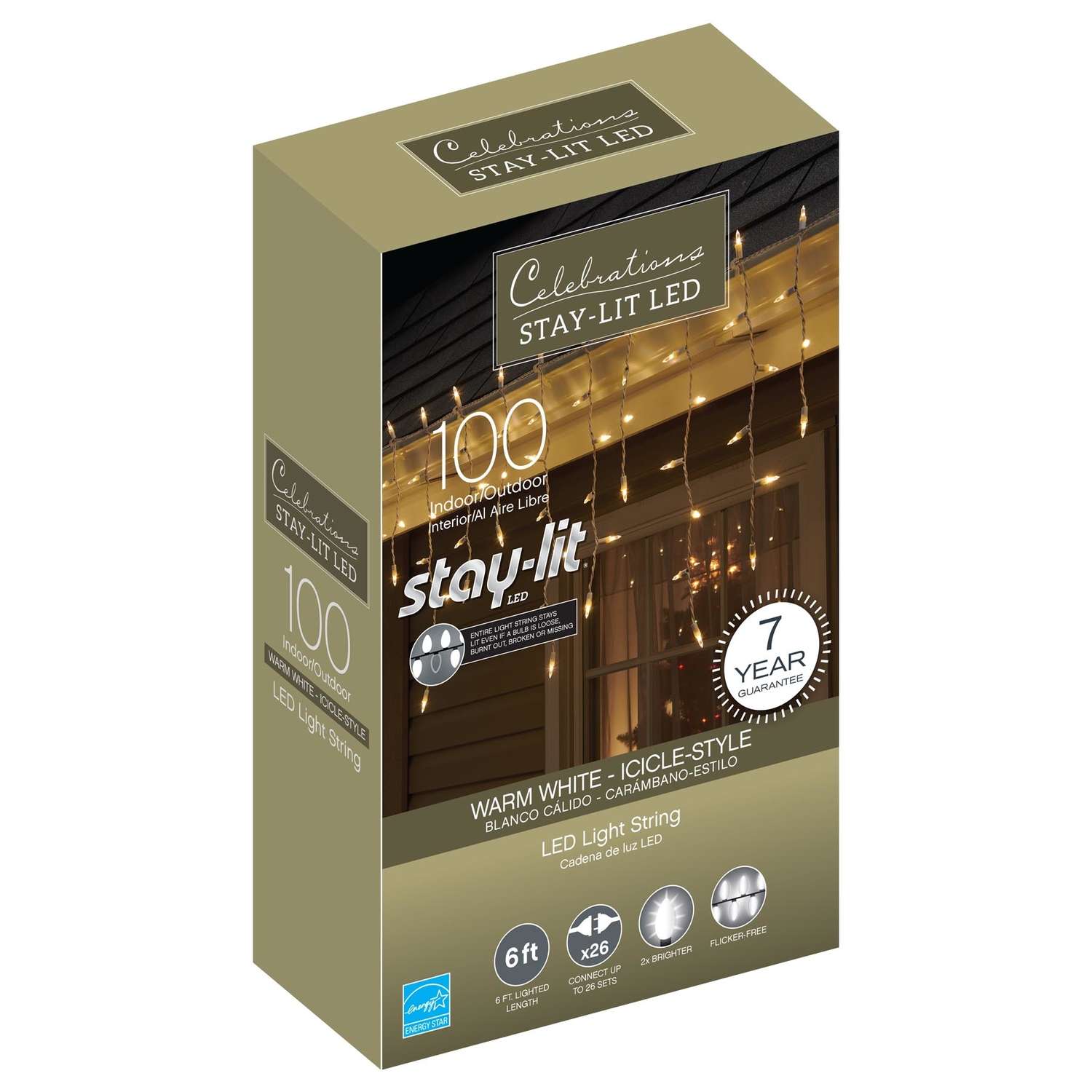Celebrations Staylit LED Mini Clear/Warm White 100 count String