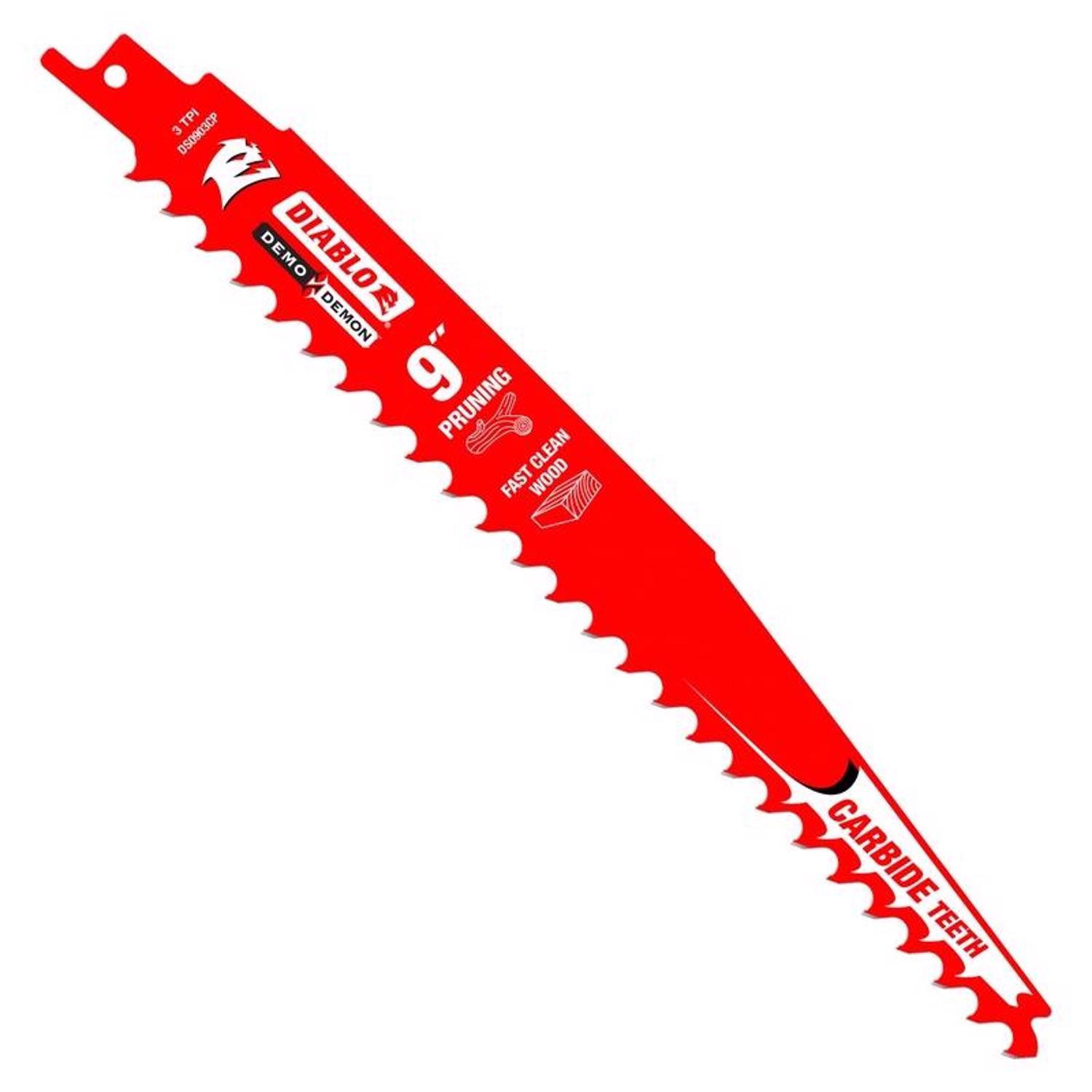 Diablo Demo Demon 9 in. Carbide Tipped Pruning & Clean Wood Reciprocating Saw Blade 3 TPI 10 pk Sansujyuku sansujyuku.com