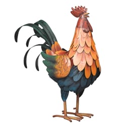 Regal Art & Gift Multicolored Metal 15.75 in. H X 13 in. L X 6.25 in. W Golden Rooster Statue