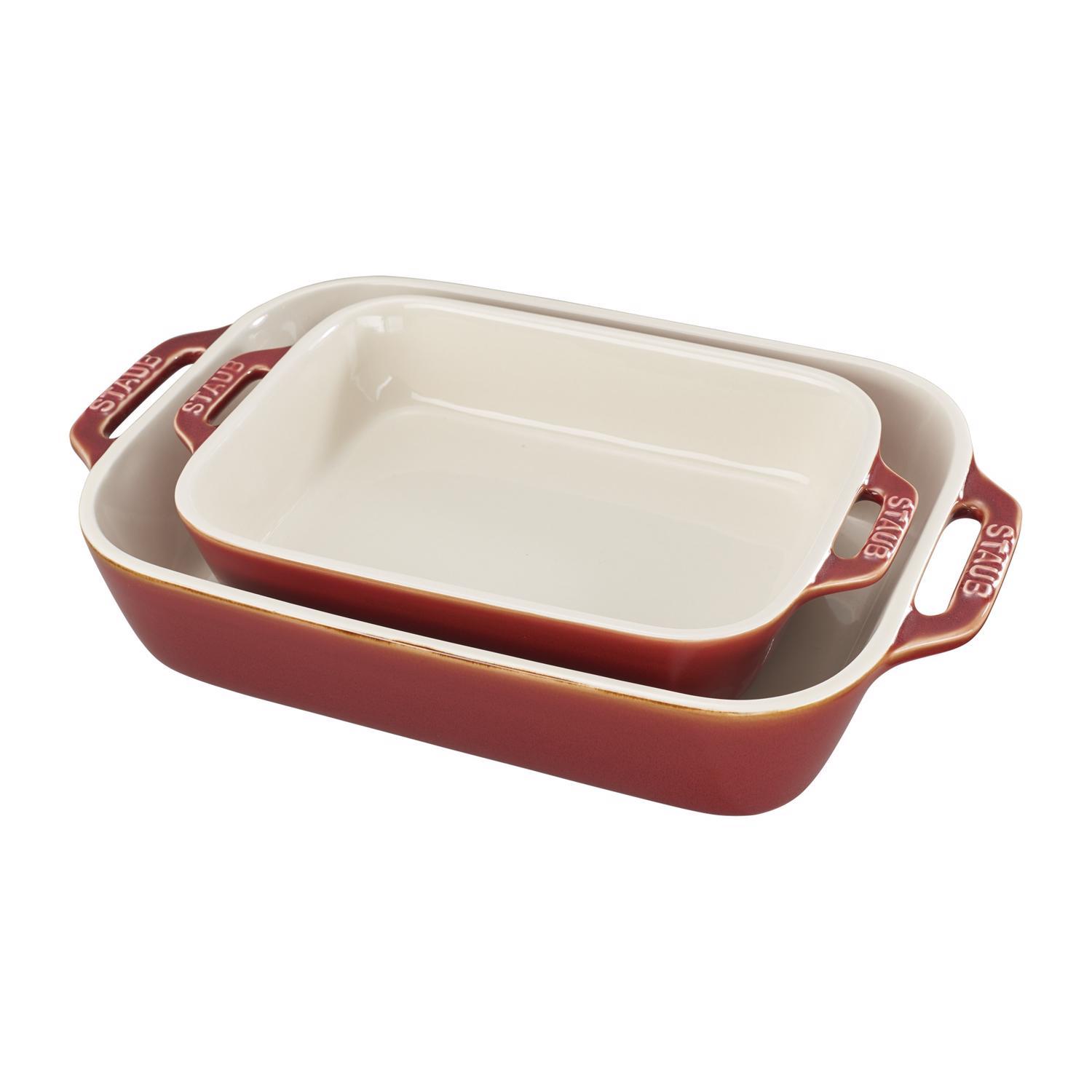 Zwilling J.A Henckels Staub Ceramic Bake Set Rustic Red Sansujyuku sansujyuku.com
