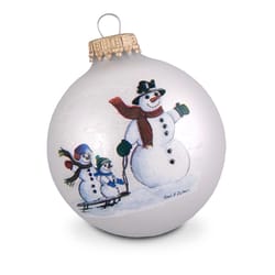 Krebs White Snowmen Sledding Ornaments