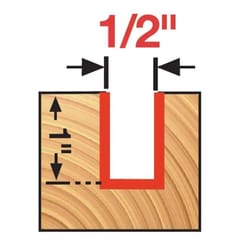 Diablo 1/2 in. D X 2-1/8 in. L Carbide Double Flute Straight Router Bit