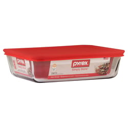 Pyrex Simply Store Rectangular Glass Food Storage Dish, 11-Cup (Pack of 2)