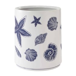 Avanti Linens 1 Gallon Compatible Blue/White Resin Wastebasket