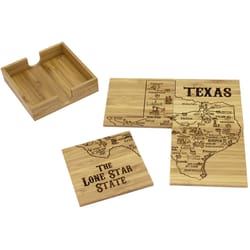Totally Bamboo Brown Bamboo Coaster Set