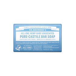 Dr. Bronner's Organic Unscented Scent Pure-Castile Baby Bar Soap 5 oz